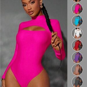 Vibrant Pink Long Sleeve Bodysuit